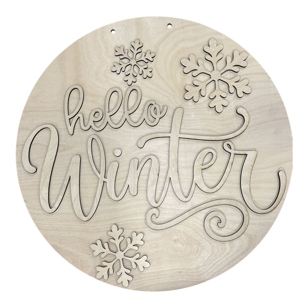 Hello Winter with Snowflakes Door Hanger DIY -
