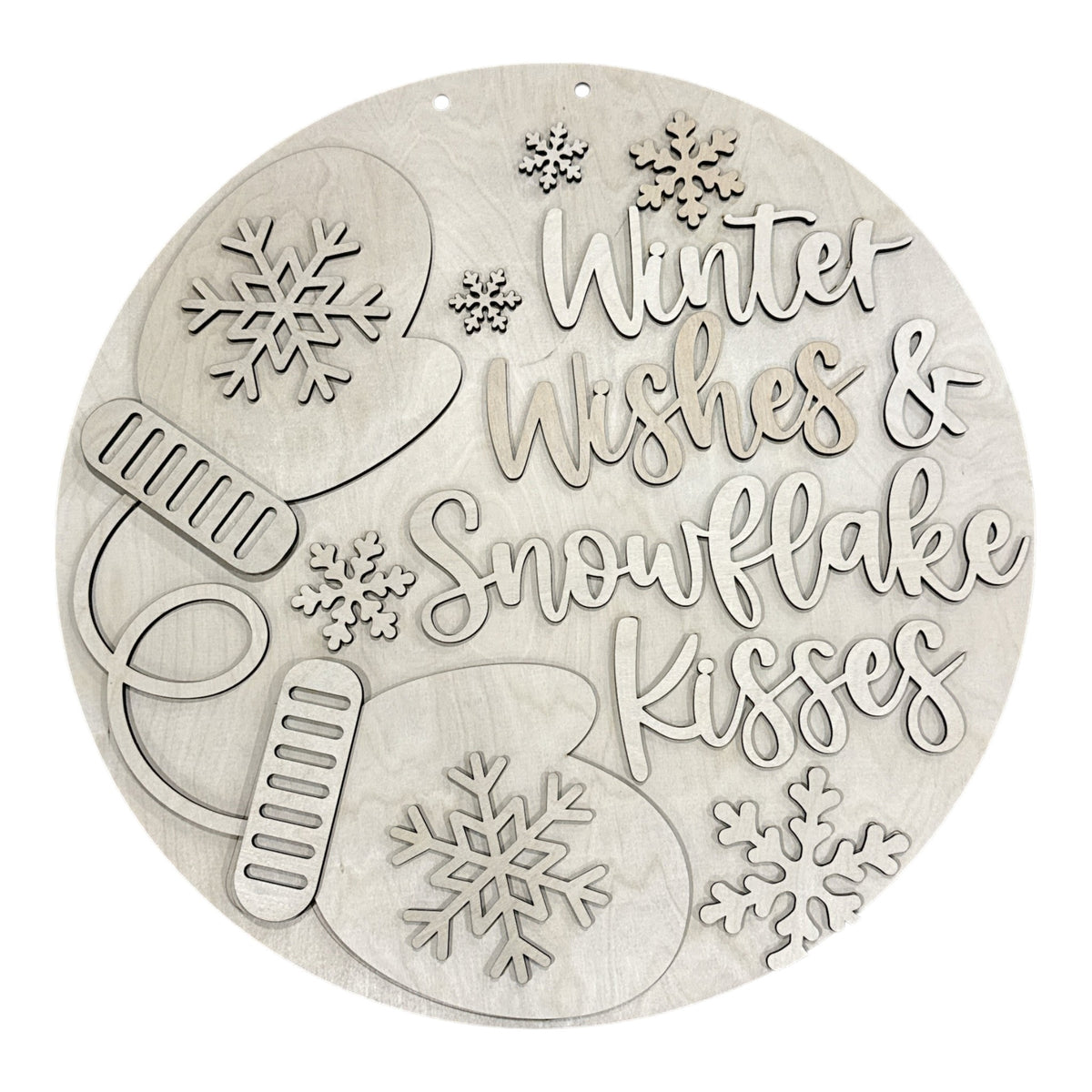 Winter Wishes and Snowflake Kisses Mittens Door Hanger DIY