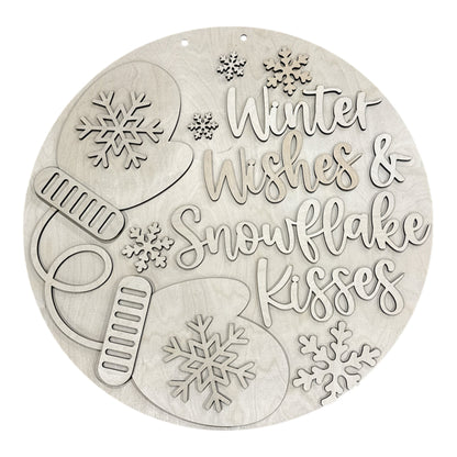 Winter Wishes and Snowflake Kisses Mittens Door Hanger DIY