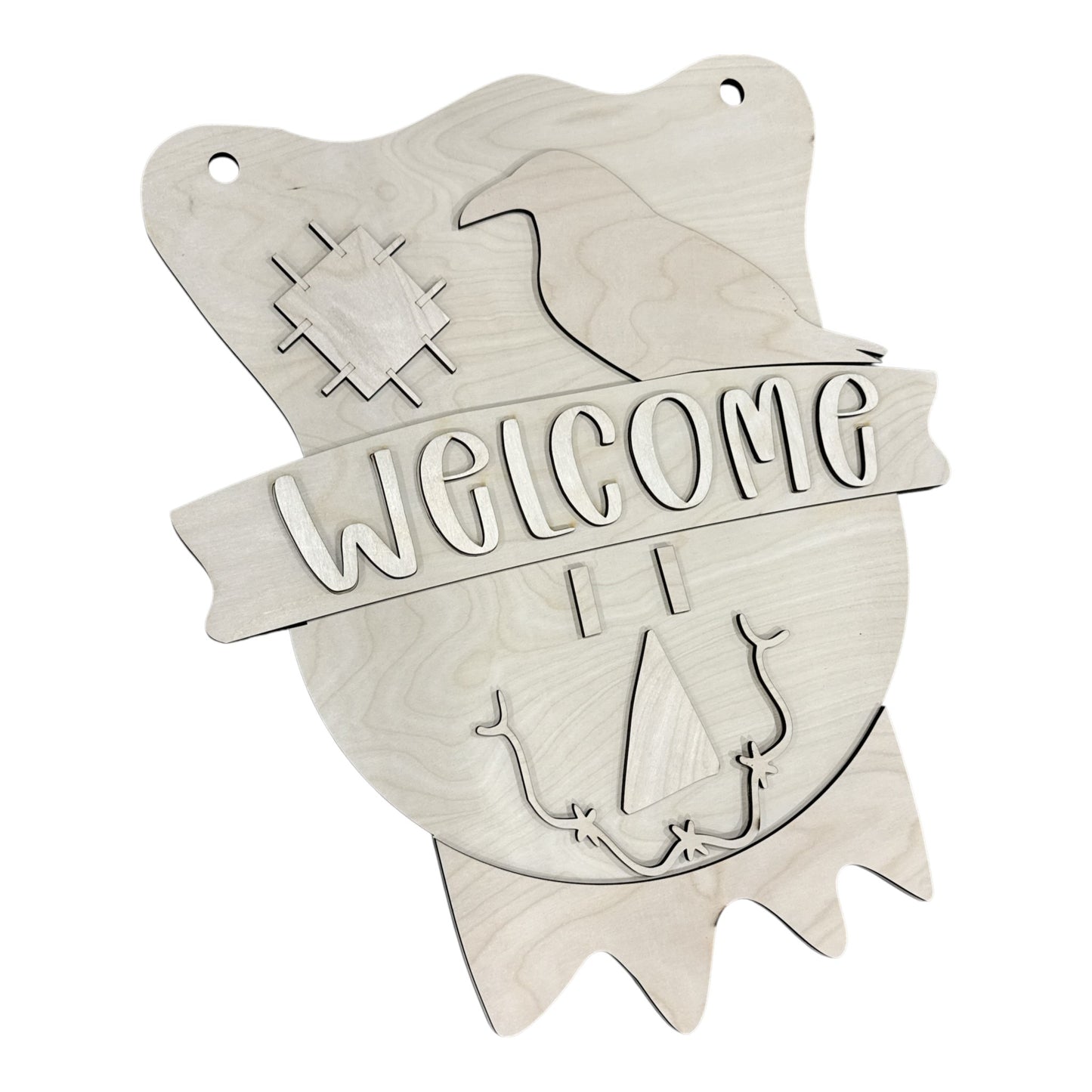 DIY Scarecrow with hat Door Hanger
