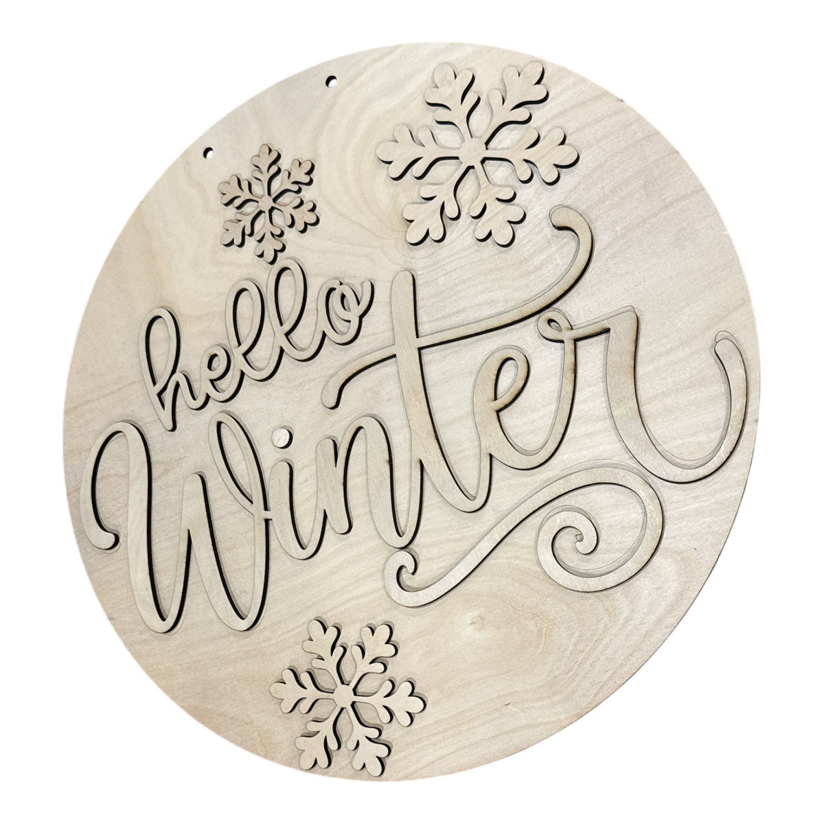 Hello Winter with Snowflakes Door Hanger DIY -