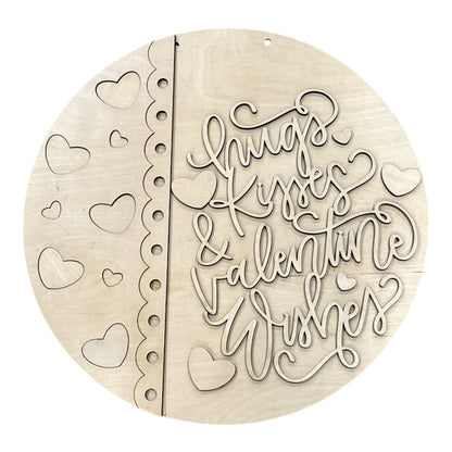 Hugs and Kisses Valentine Wishes Door Hanger, DIY - DH372