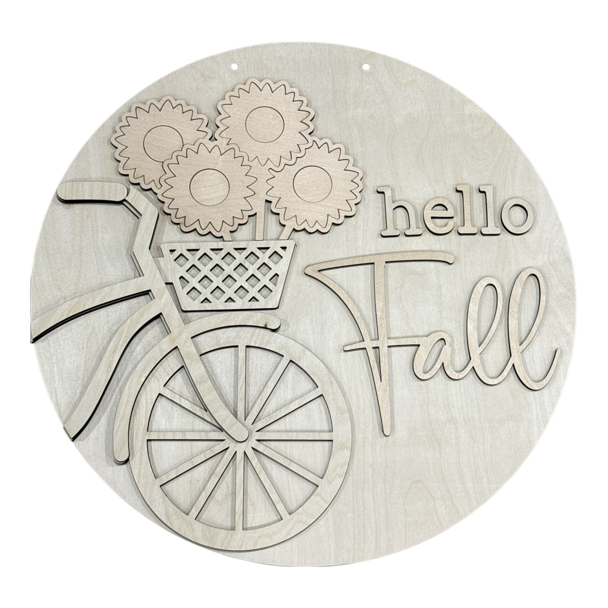 DIY Hello Fall Bike with Sunflowers Door Hanger