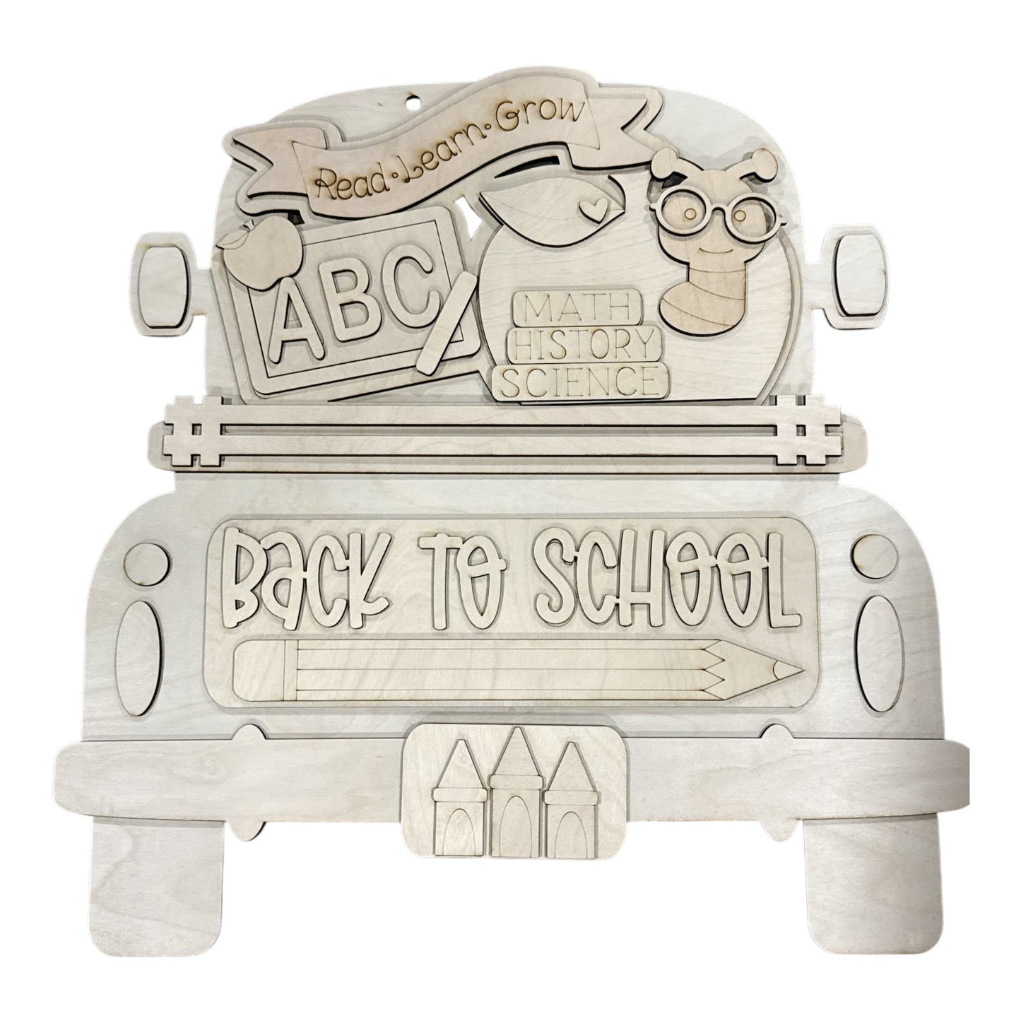 22" DIY Back to School Truck Insert: Door Hanger Interchangeable Teacher Decor, DIY Options