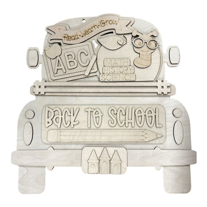 22" DIY Back to School Truck Insert: Door Hanger Interchangeable Teacher Decor, DIY Options