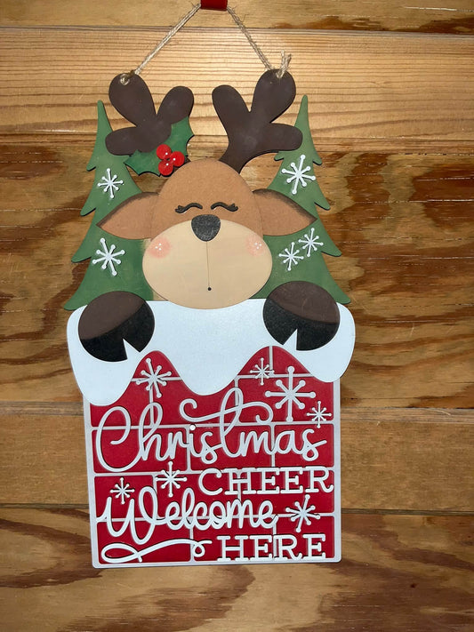 DIY Christmas Cheer Welcome Here Chimney Door Hanger
