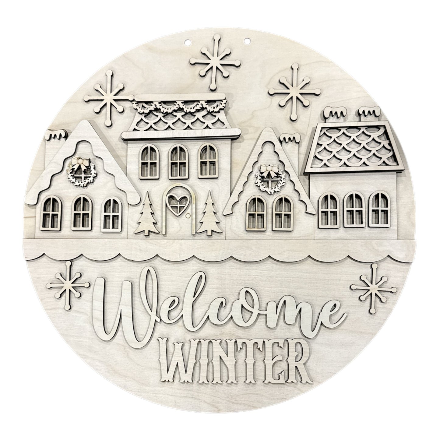 DIY Winter Welcome Victorian House Door Hanger