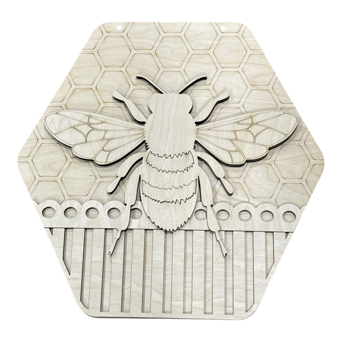 Honeycomb Bee Sign 3d Door Hanger, Unfinished Door Hanger