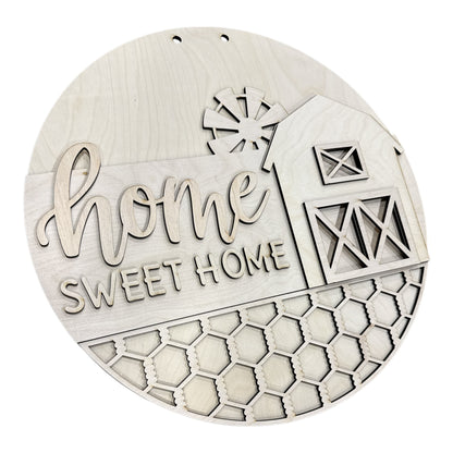 DIY Home Sweet Home Barn WIndmill Door Hanger