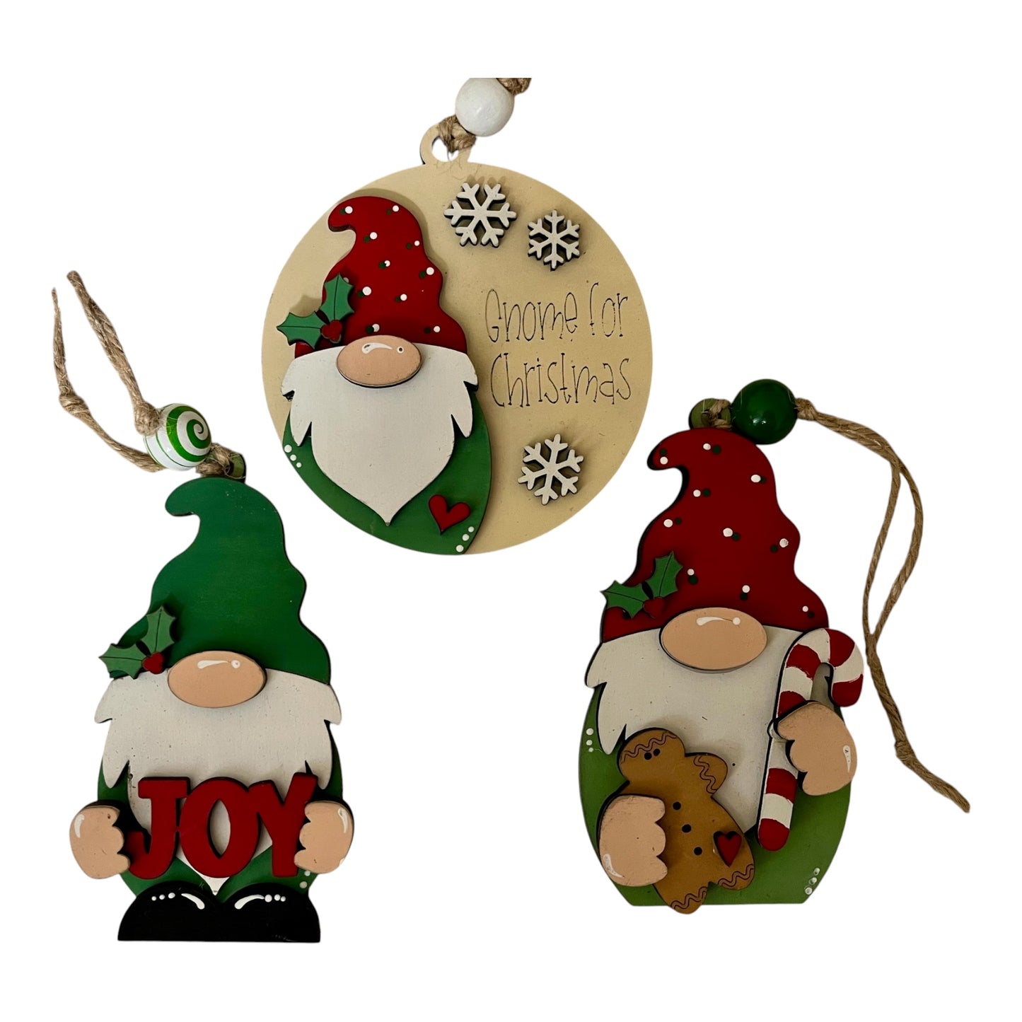 DIY Christmas in July for Christmas Ornament, Gnome Ornament, Unfinished Wood Christmas Craft, Fun Gnome  Ornaments, DIY paint your own Gnome