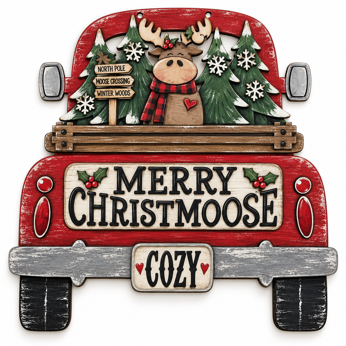 DIY 18" or 22" Merry Moosemas Truck Door Hanger