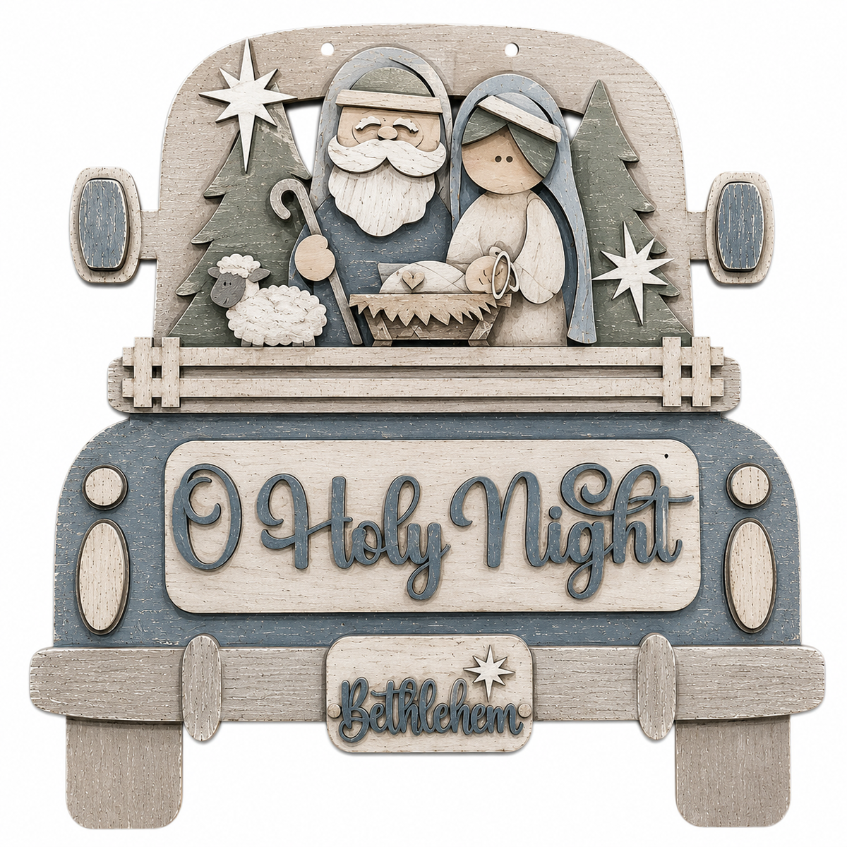DIY 18" or 22" O Holy Night Nativity Truck Insert