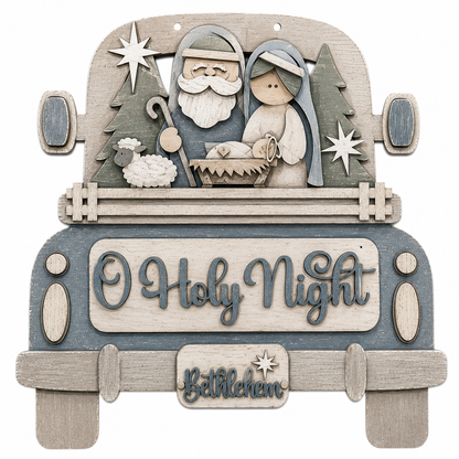 DIY 18" or 22" O Holy Night Nativity Truck Insert