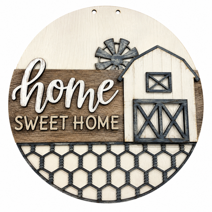 DIY Home Sweet Home Barn WIndmill Door Hanger