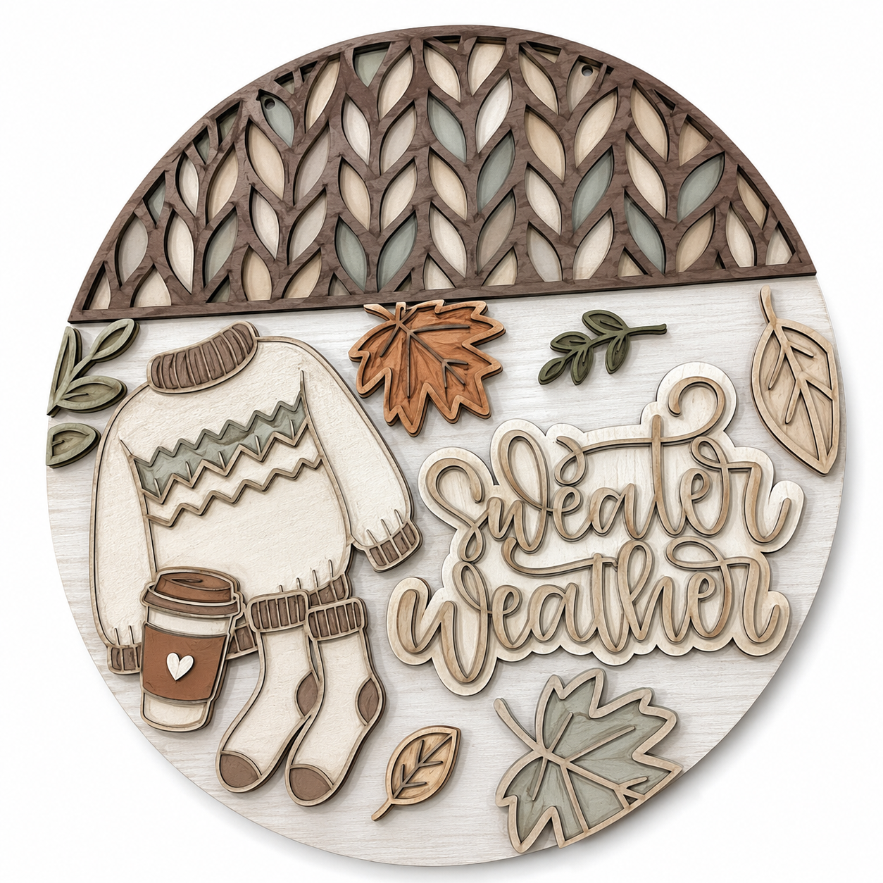 DIY Sweater Weather, Door Hanger, 3d Door Hanger, Unfinished Door Hanger, Fall, Seasonal