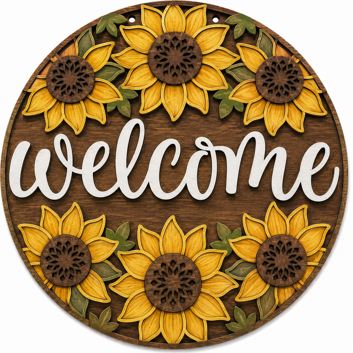 DIY Welcome Sunflower Door Hanger, 3d Door Hanger, Unfinished Door Hanger