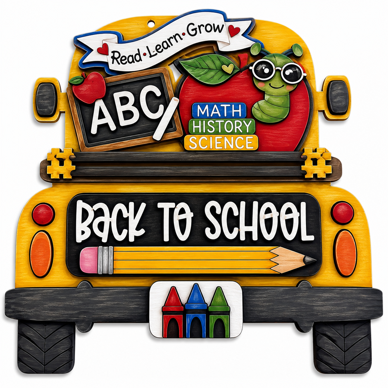 22" DIY Back to School Truck Insert: Door Hanger Interchangeable Teacher Decor, DIY Options