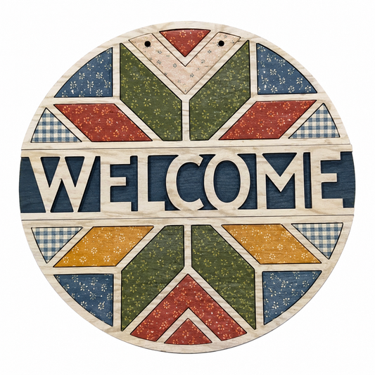 DIY Quilt Round Door Hanger, Unfinished