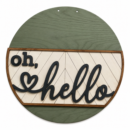 DIY Oh Hello Geometric Pattern Door Hanger, Unfinished  Door Hanger: DIY Door Hanger, Hello