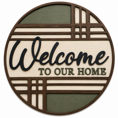 DIY Welcome to our Home Geometric Pattern Door Hanger, Unfinished  Door Hanger: DIY Door Hanger, Welcome Door hanger
