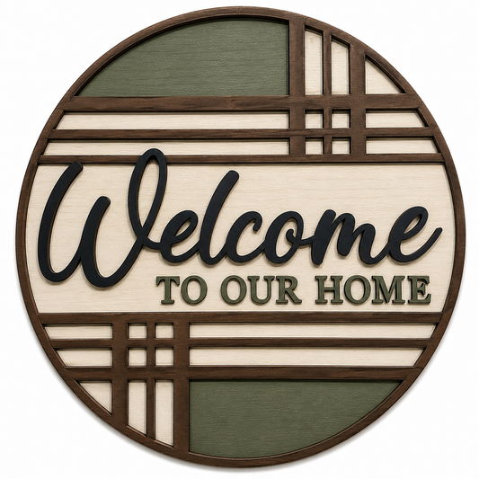 DIY Welcome to our Home Geometric Pattern Door Hanger, Unfinished  Door Hanger: DIY Door Hanger, Welcome Door hanger