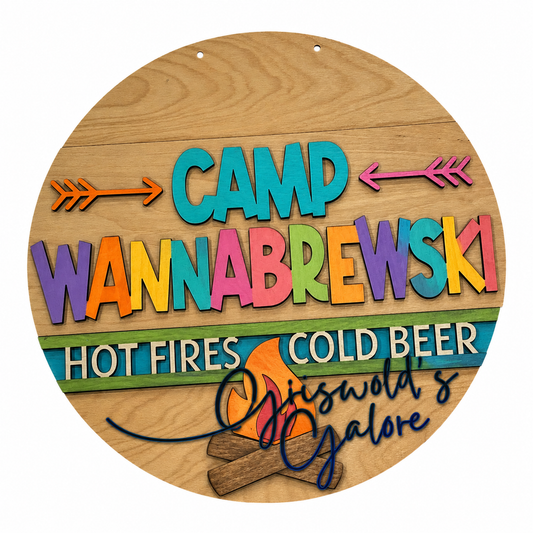 DIY Campbrewski Door hanger, Unfinished Wooden Sign: Unfinished, Campbrewski hanger, Paint Party, Fundraising, Fun porch door hanger