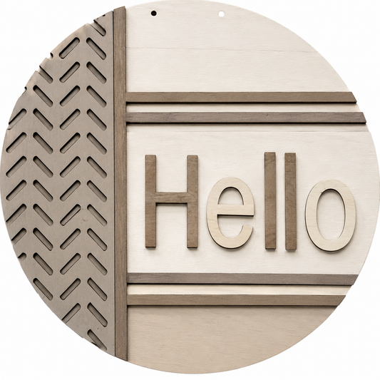 DIY Hello Vertical Lines Door Hanger: 3D Door Hanger