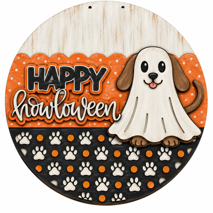 Happy Howloween Door Hanger, 3d Door Hanger, Unfinished Door Hanger