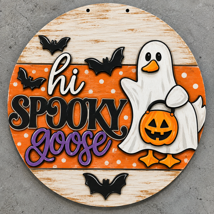 Hi Spooky Ghost Halloween Door Hanger, Unfinished