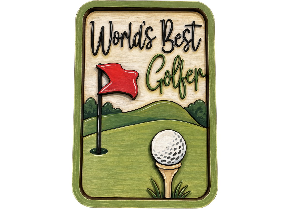 DIY Worlds Best Gofler Magnet, Unfinished, Everyday, Fridge Magnets DIY, Unfinished