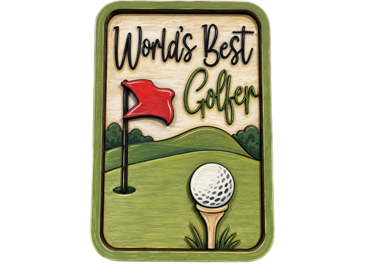 DIY Worlds Best Gofler Magnet, Unfinished, Everyday, Fridge Magnets DIY, Unfinished