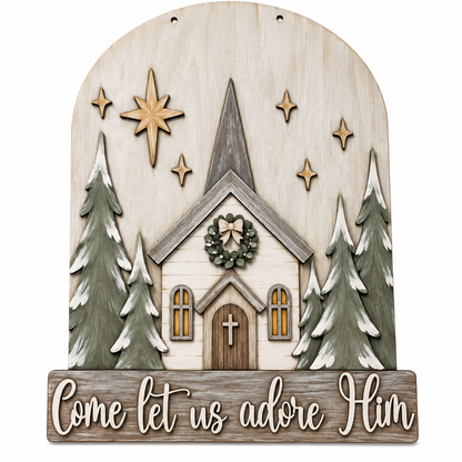 Come Let us Adore Him Arch Door Hanger DIY - DH