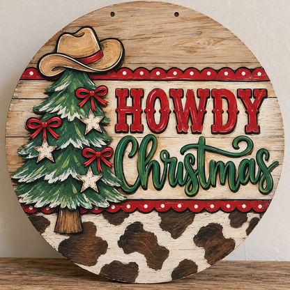 Howdy Christmas Door Hanger - Unfinished, DIY