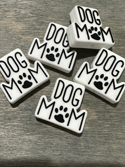 Dog Mom focal / Silicone Beads/ Dog Mom /Silicone Beads/ Loose Beads, Jewelry Making, DIY Keychain Beaded /focal