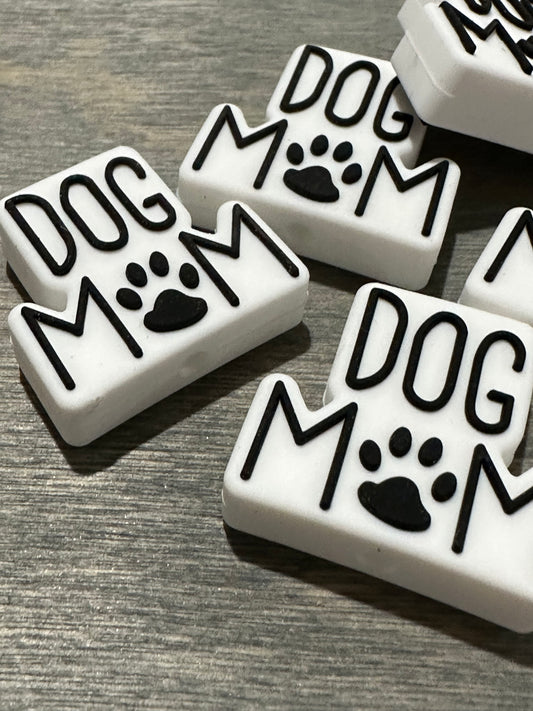 Dog Mom focal / Silicone Beads/ Dog Mom /Silicone Beads/ Loose Beads, Jewelry Making, DIY Keychain Beaded /focal