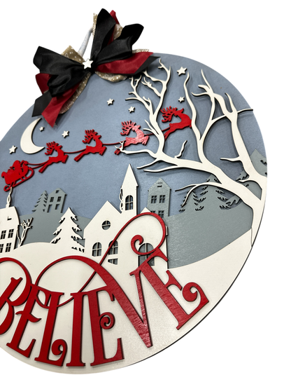 BELIEVE DOOR HANGER 18”