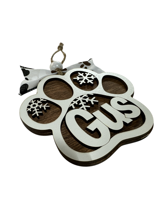 Dog Paw Ornament 4”