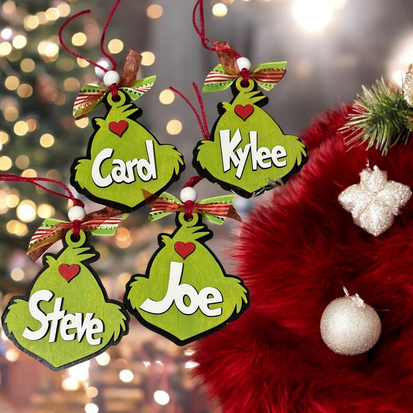 GREEN STOCKING TAG / ORNAMENT