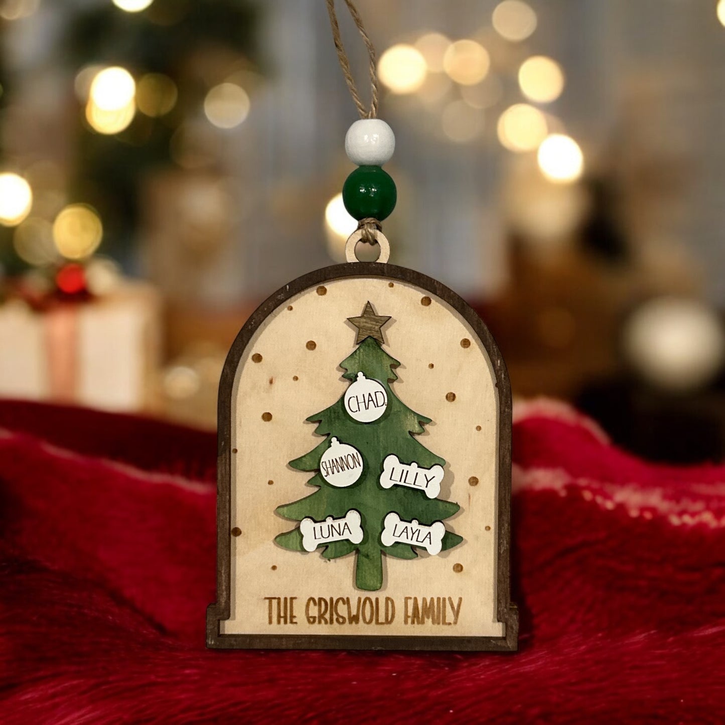 CHRISTMAS TREE NAME ORNAMENT