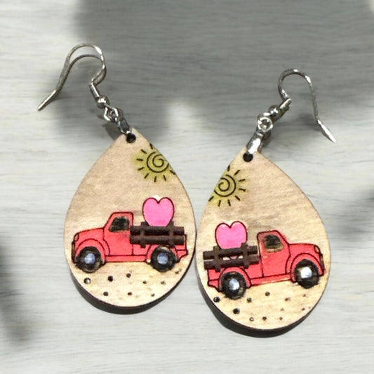 Valentine Truck Earrings