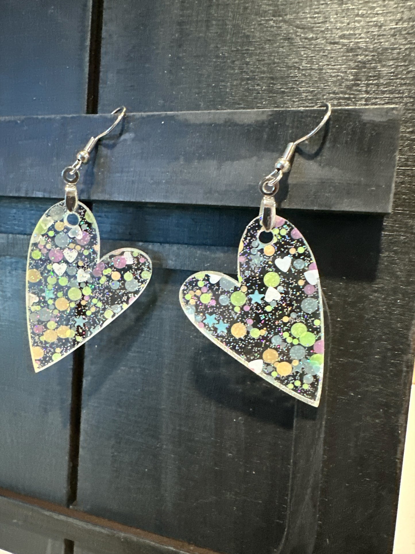 Acrylic Heart Earrings