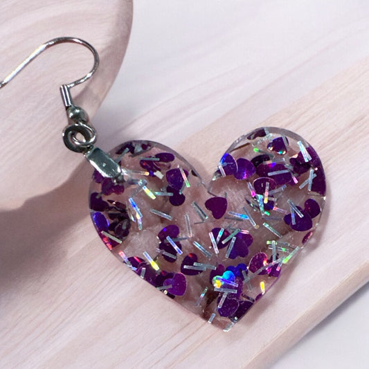 Acrylic Heart Earrings