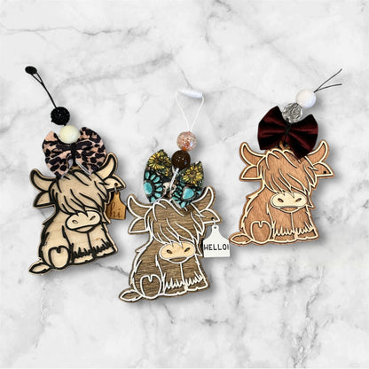 Highland Cow Car Charm ( INFUSED )