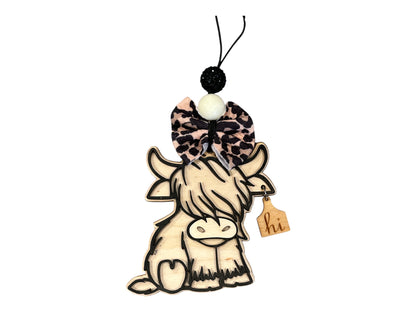 Highland Cow Car Charm ( INFUSED )