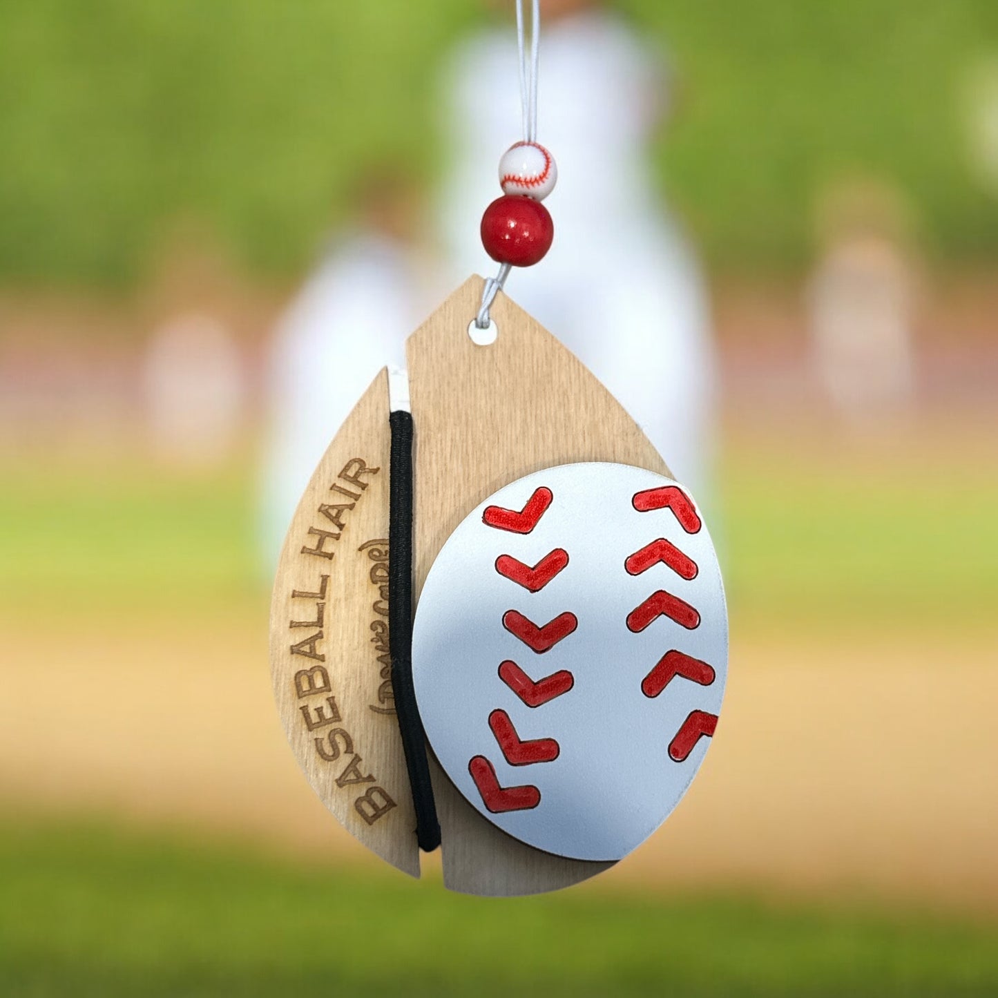 BASEBALL HAIR BOW HOLDER CAR CHARM | WS