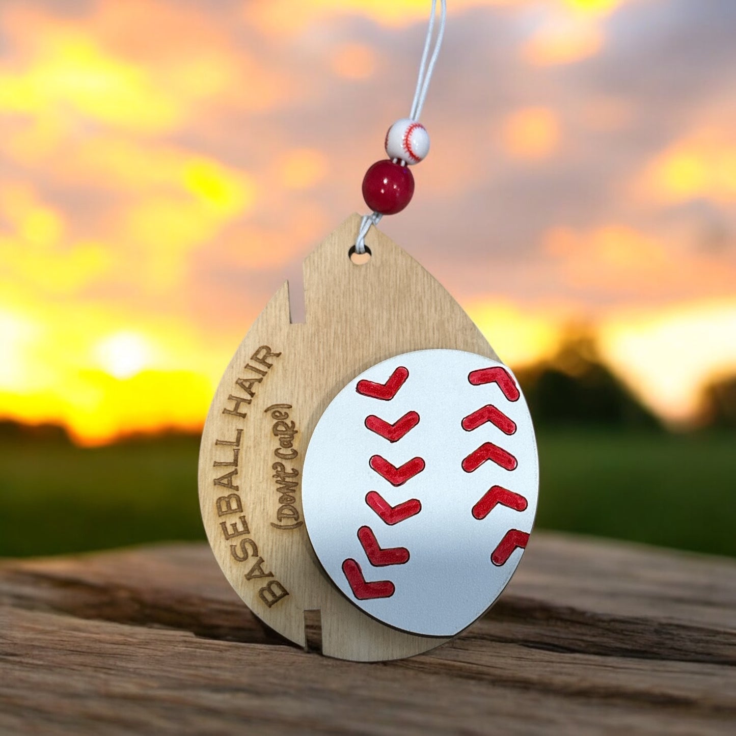 BASEBALL HAIR BOW HOLDER CAR CHARM | WS