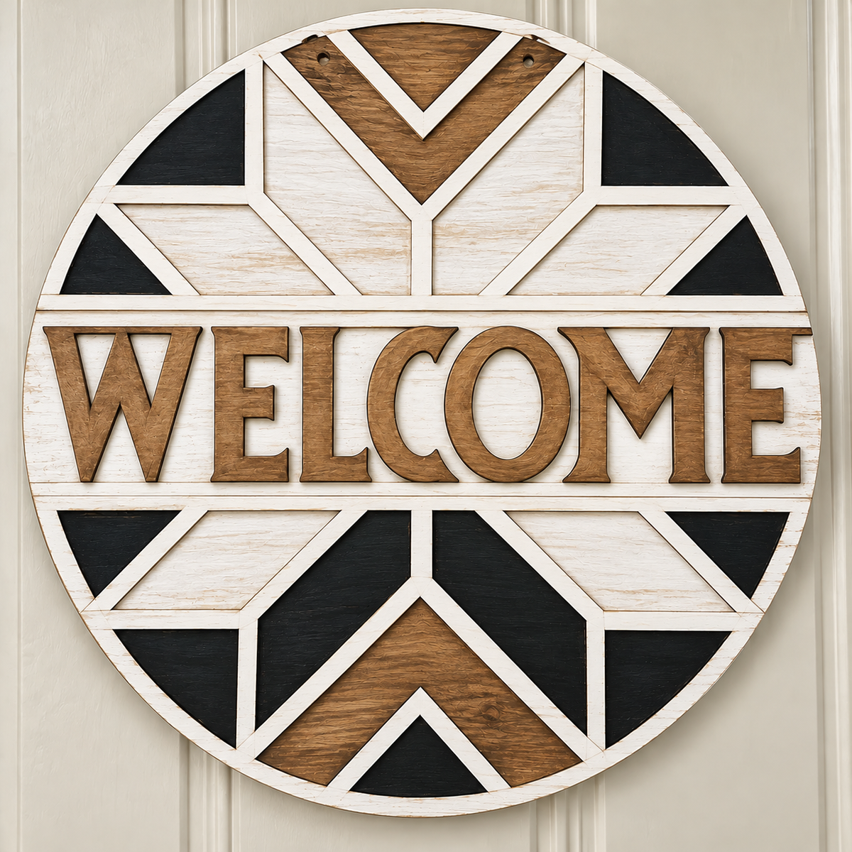 Welcome Quilt Patter Door Hanger, Unfinished  DIY