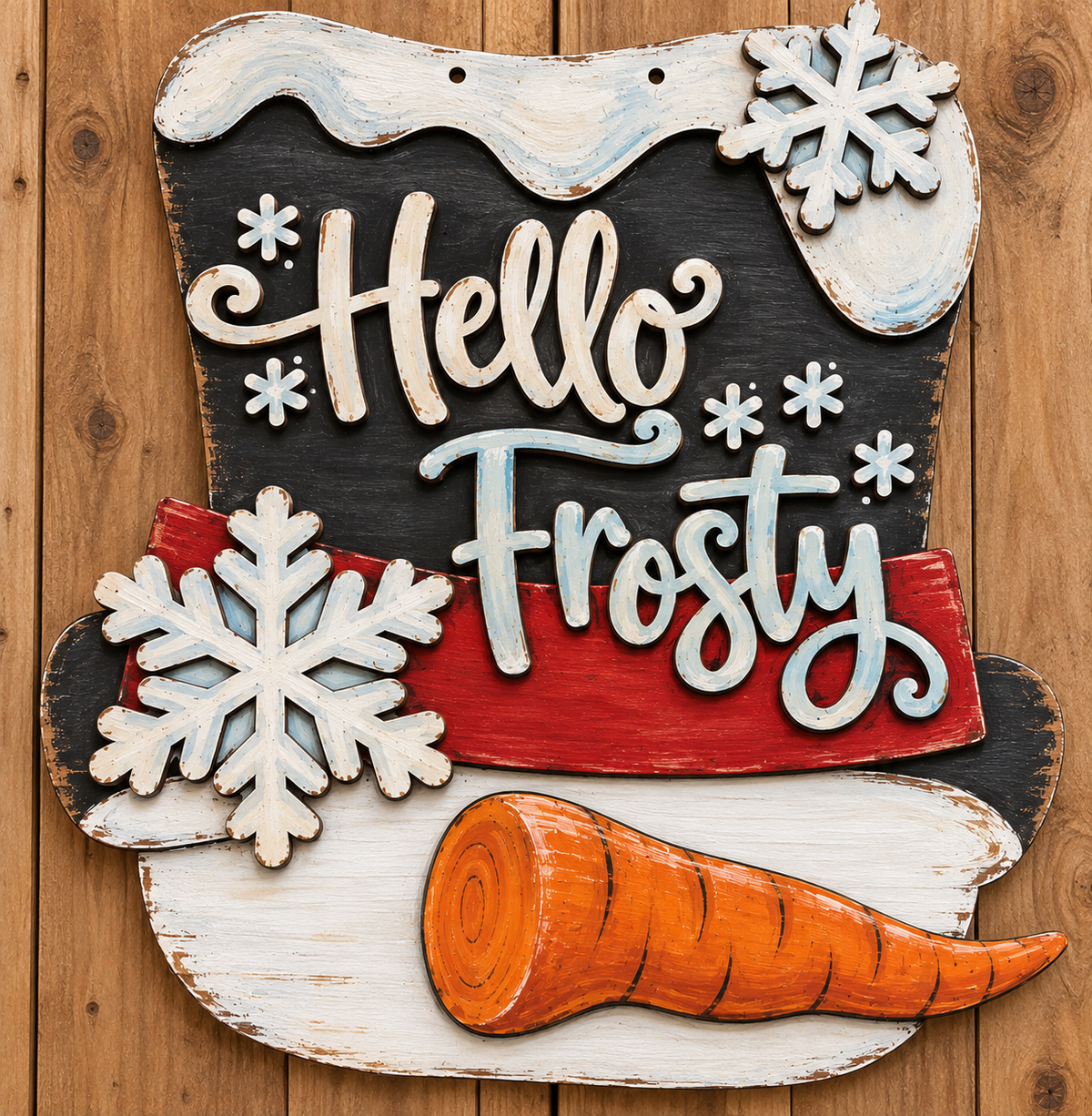 Hello Frosty Snowman Door Hanger Unfinished