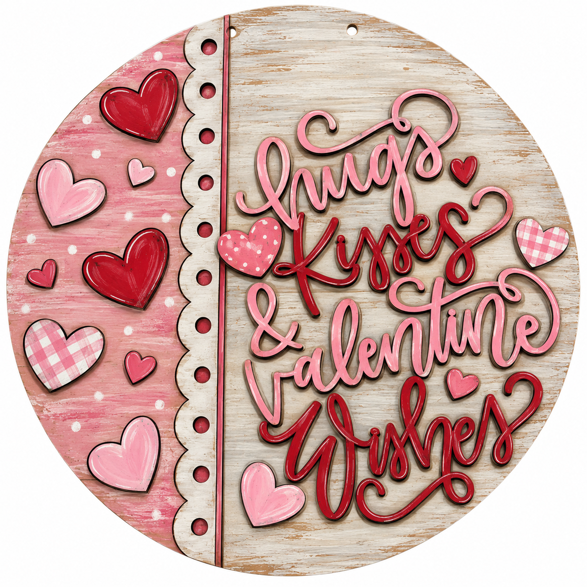 Hugs and Kisses Valentine Wishes Door Hanger, DIY - DH372