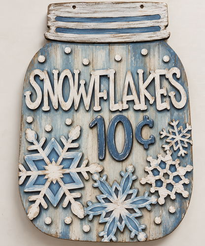 Snowflakes 10 cents Jar Door Hanger - DIY